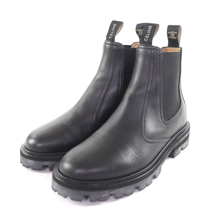 Excellent CELINE boots Margaret Chelsea boots black leather Women 36
