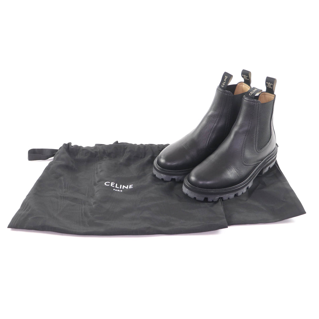Excellent CELINE boots Margaret Chelsea boots black leather Women 36