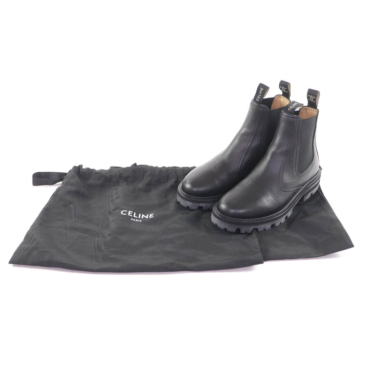 Excellent CELINE boots Margaret Chelsea boots black leather Women 36