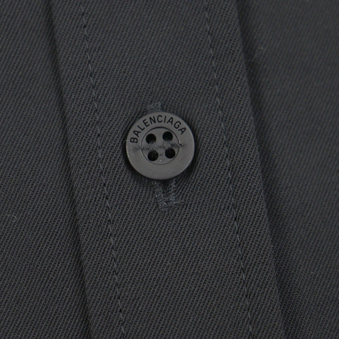 Excellent BALENCIAGA Long sleeve shirt black wool mens 34 672354