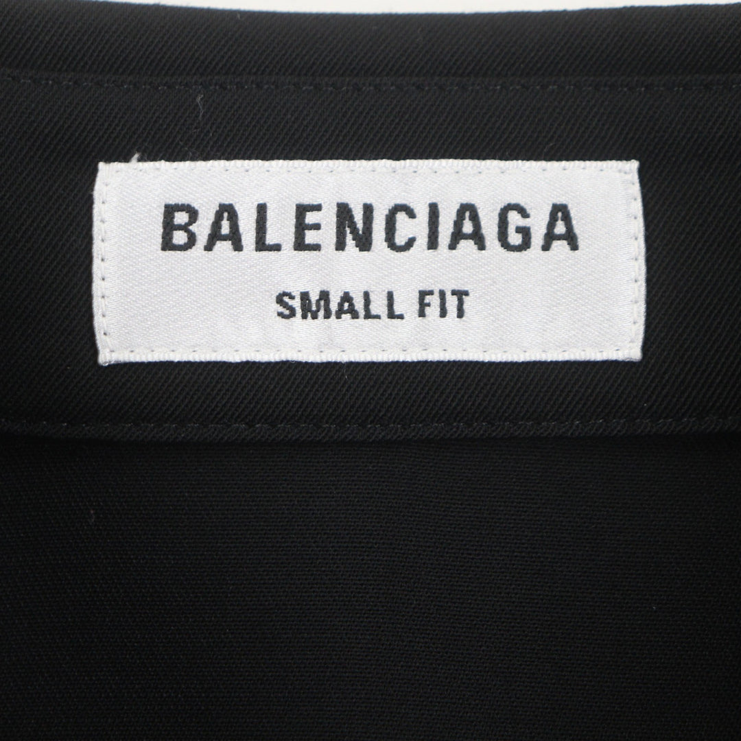 Excellent BALENCIAGA Long sleeve shirt black wool mens 34 672354