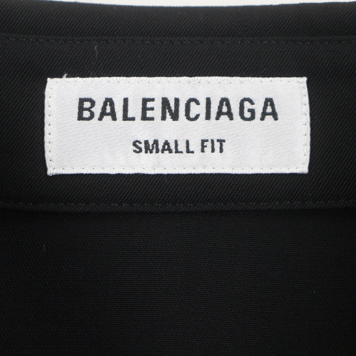 Excellent BALENCIAGA Long sleeve shirt black wool mens 34 672354