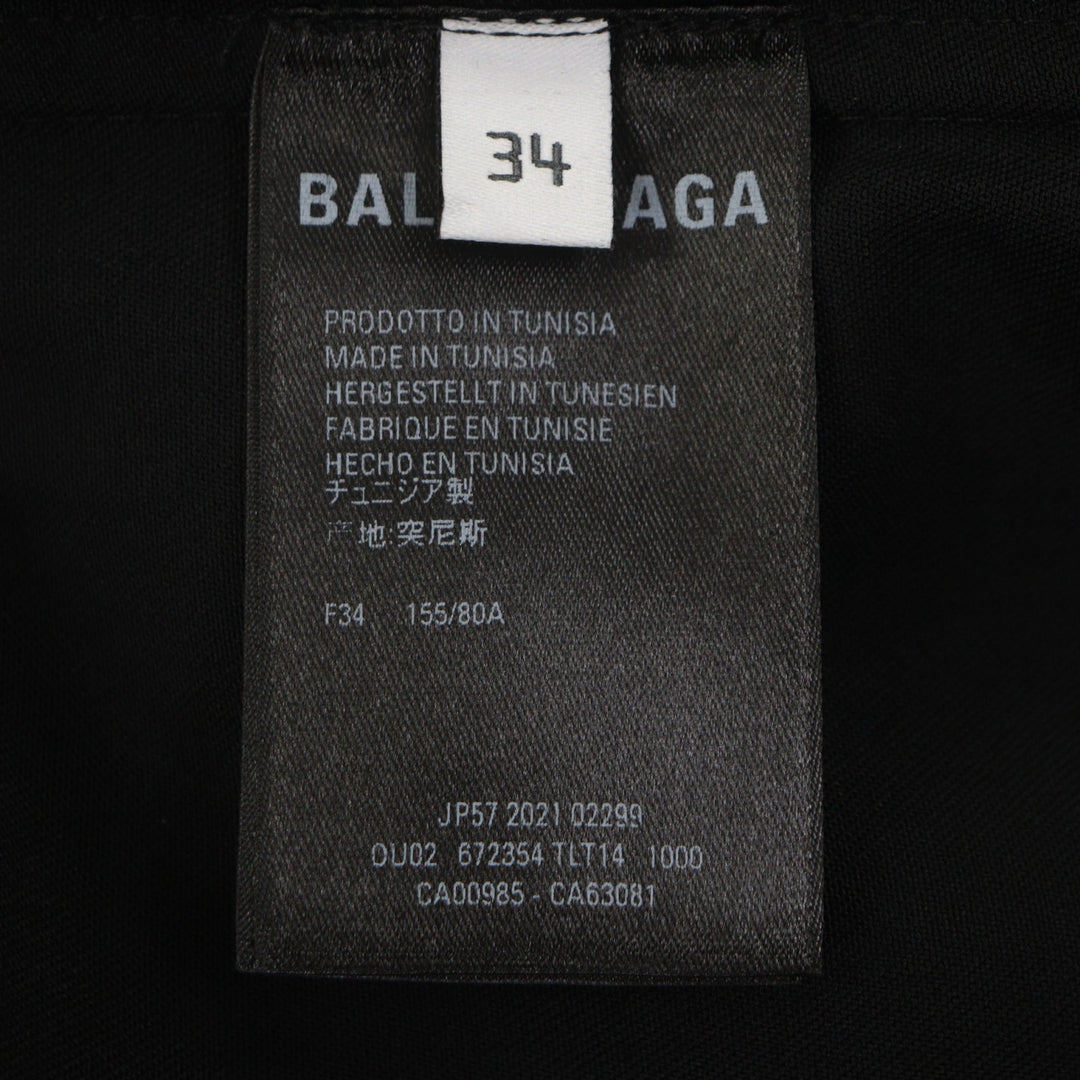 Excellent BALENCIAGA Long sleeve shirt black wool mens 34 672354