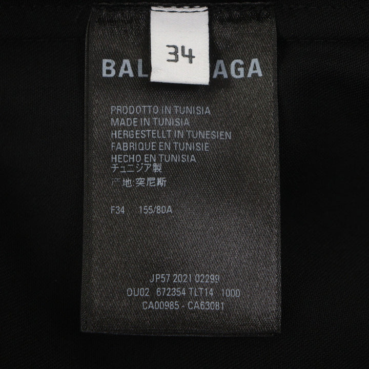 Excellent BALENCIAGA Long sleeve shirt black wool mens 34 672354