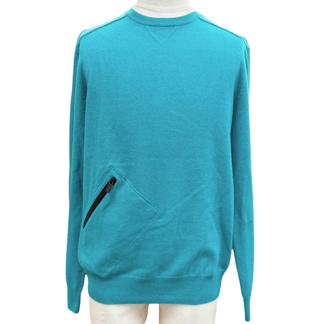 Great HERMES sweater turquoise blue wool mens M