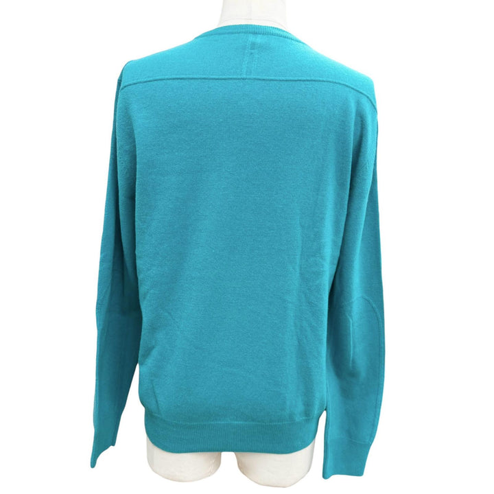 Great HERMES sweater turquoise blue wool mens M
