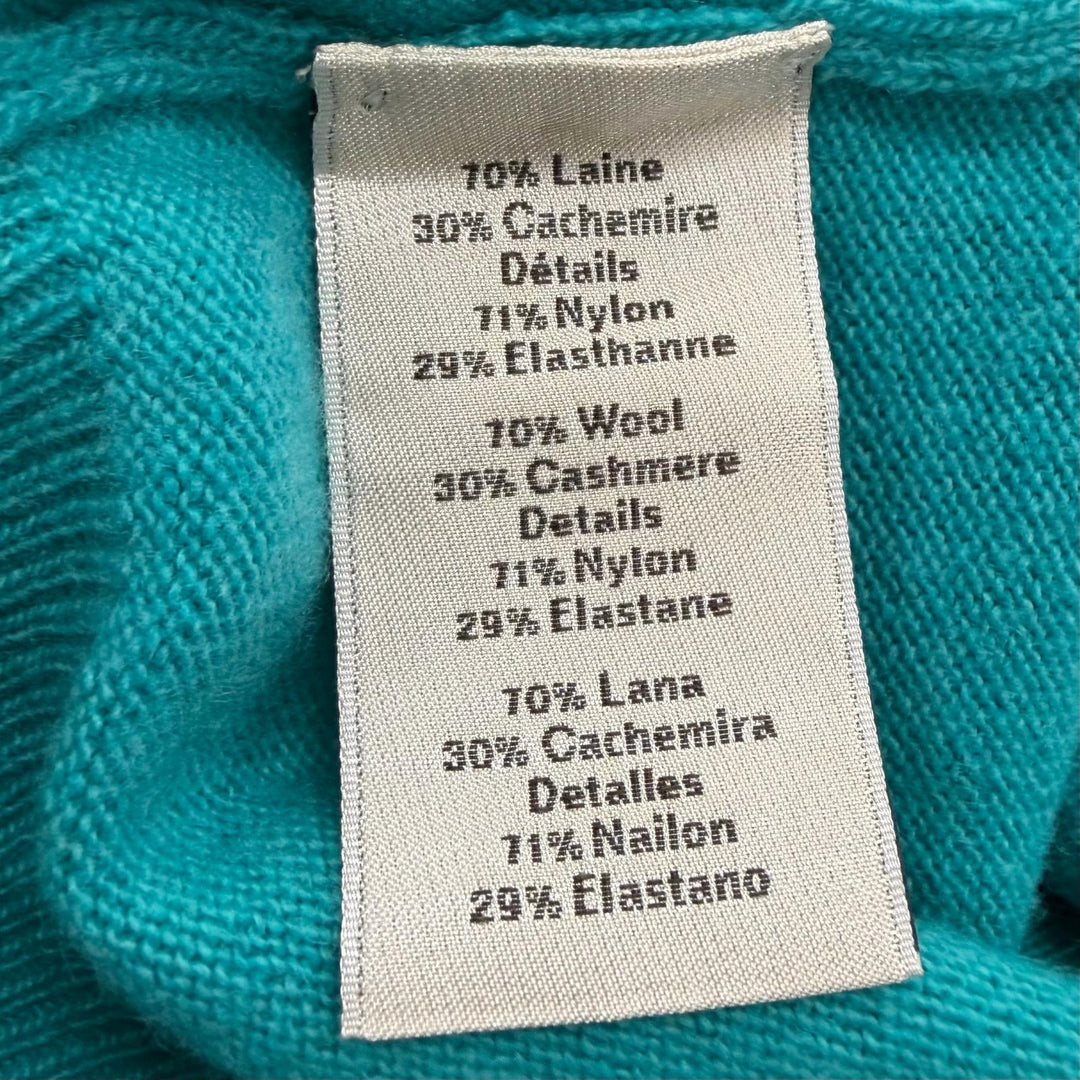 Great HERMES sweater turquoise blue wool mens M