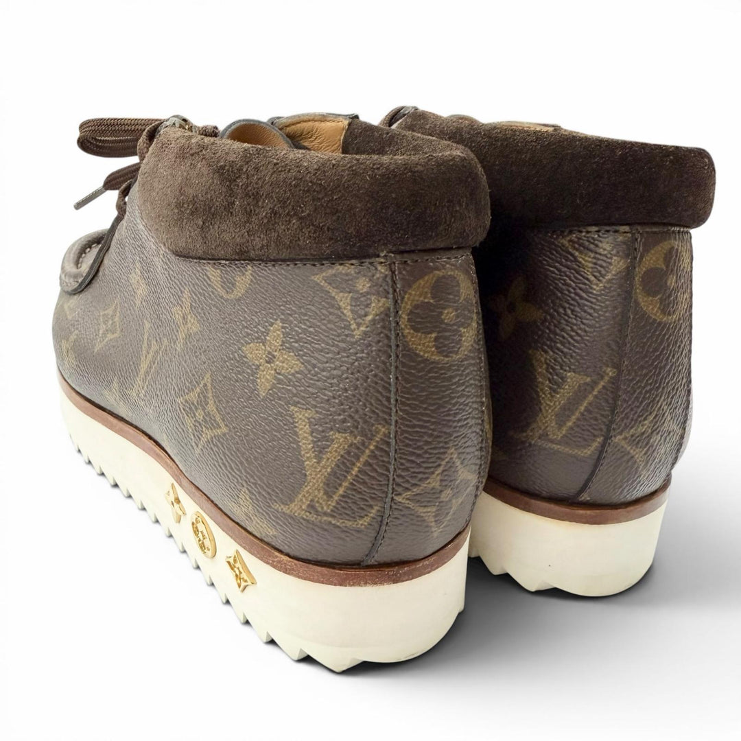 Great LOUIS VUITTON Ankle boots LV Mods Line NIGO Brown Monogram canvas mens 6