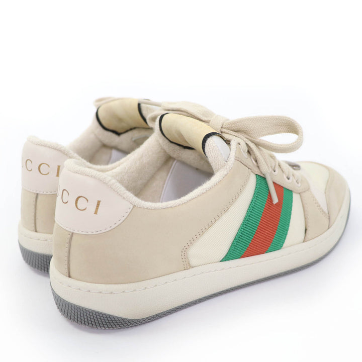 Great GUCCI Low cut sneakers Web stripe GG Marmont vintage logo beige Women 35.5