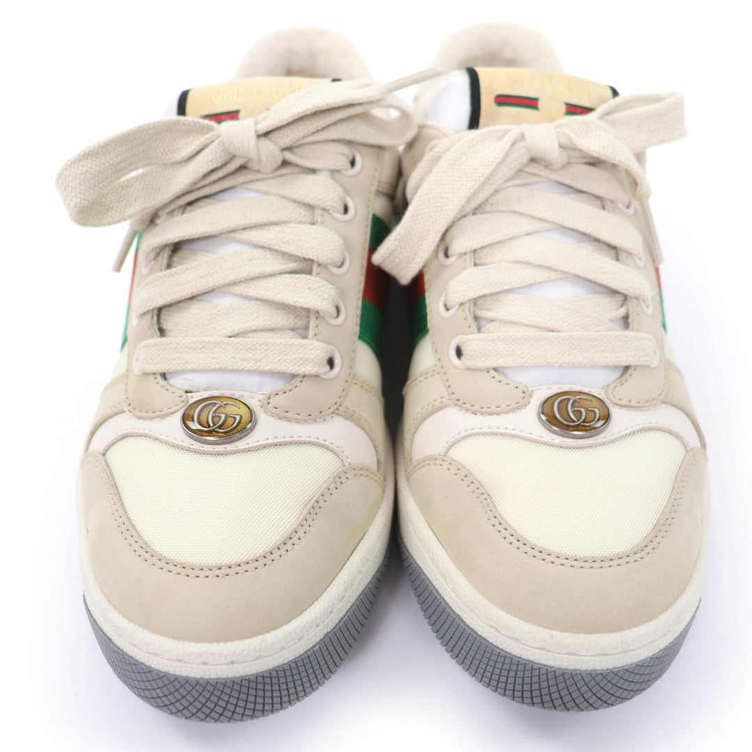 Great GUCCI Low cut sneakers Web stripe GG Marmont vintage logo beige Women 35.5