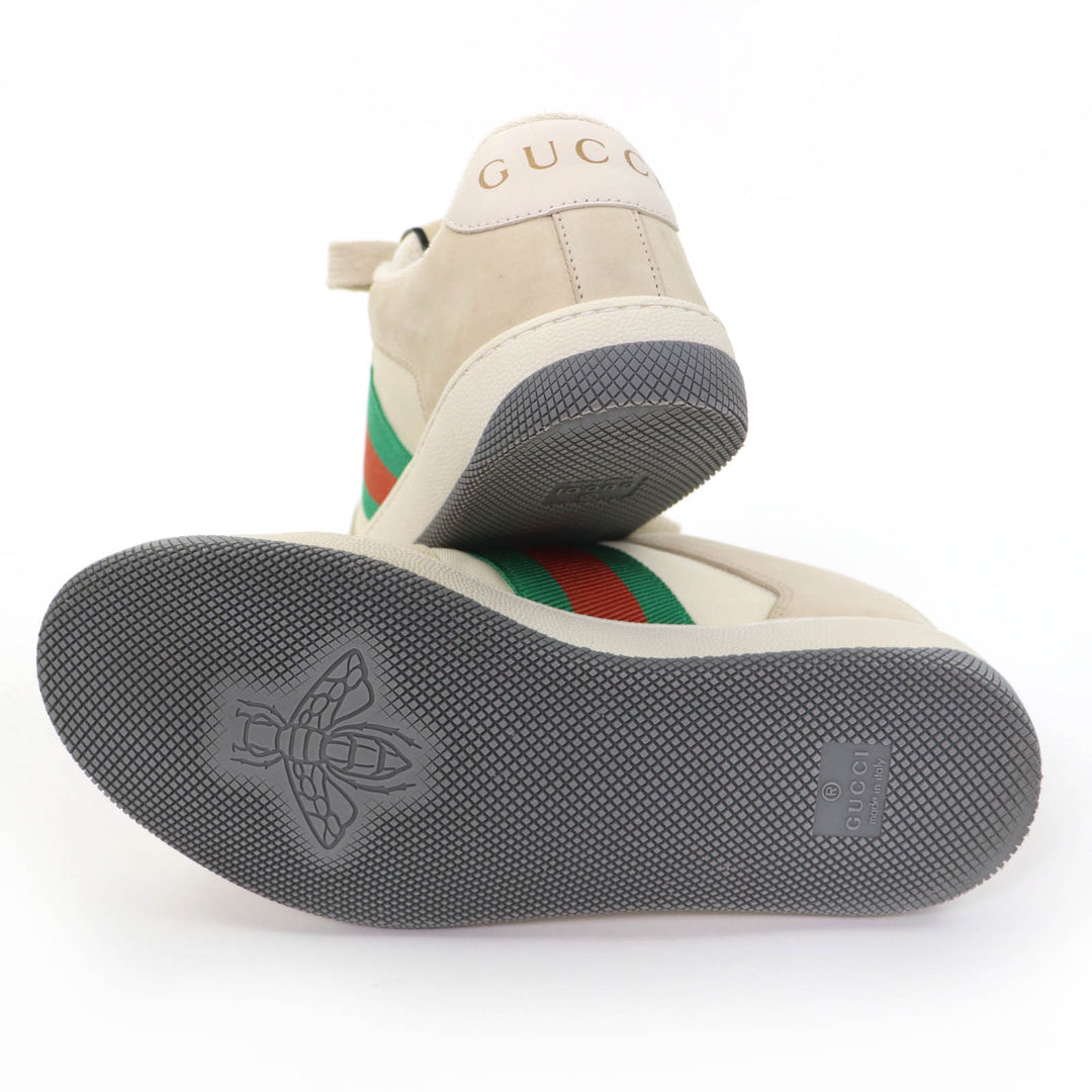 Great GUCCI Low cut sneakers Web stripe GG Marmont vintage logo beige Women 35.5