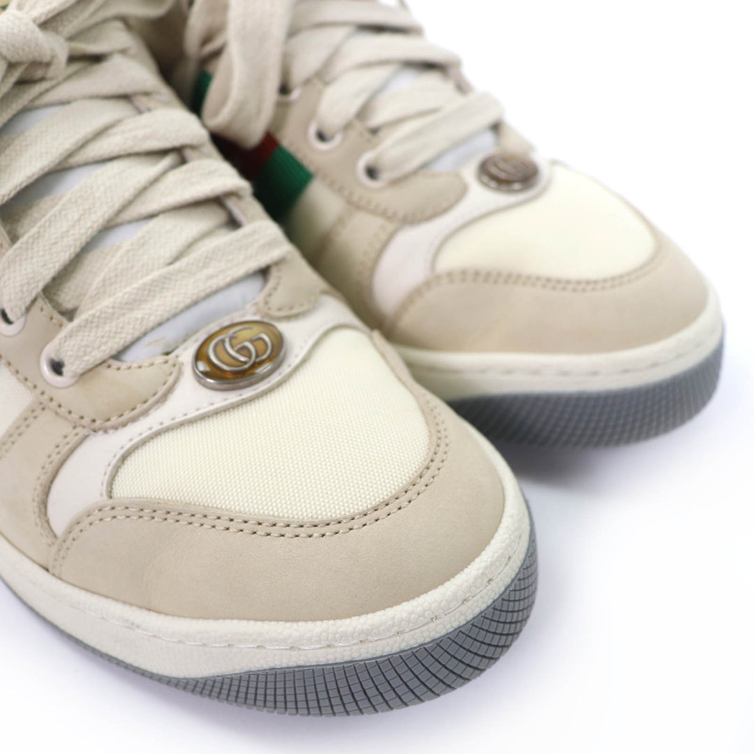 Great GUCCI Low cut sneakers Web stripe GG Marmont vintage logo beige Women 35.5