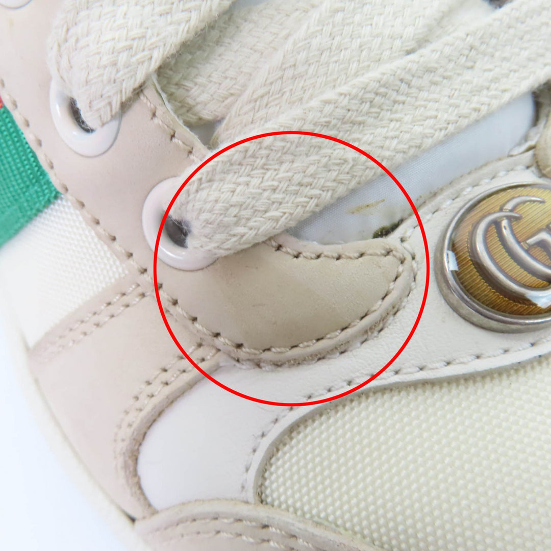 Great GUCCI Low cut sneakers Web stripe GG Marmont vintage logo beige Women 35.5