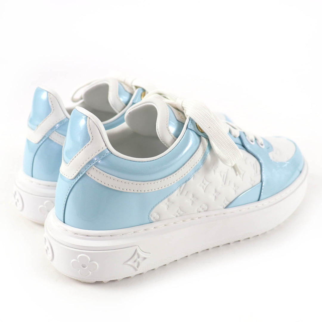 Great LOUIS VUITTON Low cut sneakers timeout line Monogram Light blue Women 37