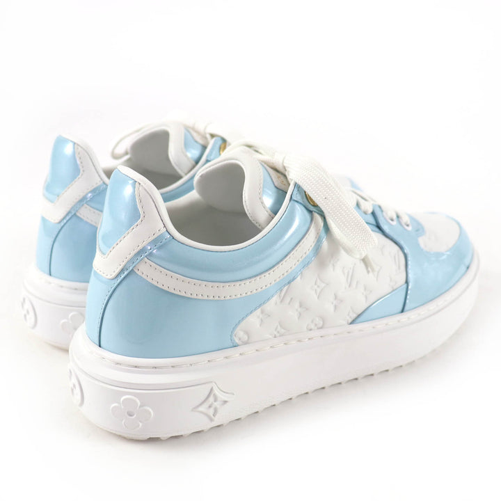 Great LOUIS VUITTON Low cut sneakers timeout line Monogram Light blue Women 37