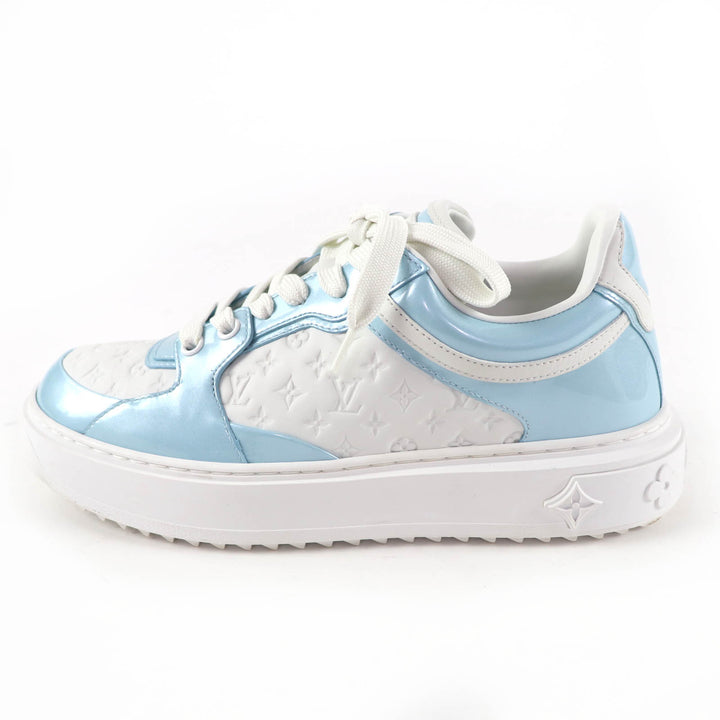 Great LOUIS VUITTON Low cut sneakers timeout line Monogram Light blue Women 37