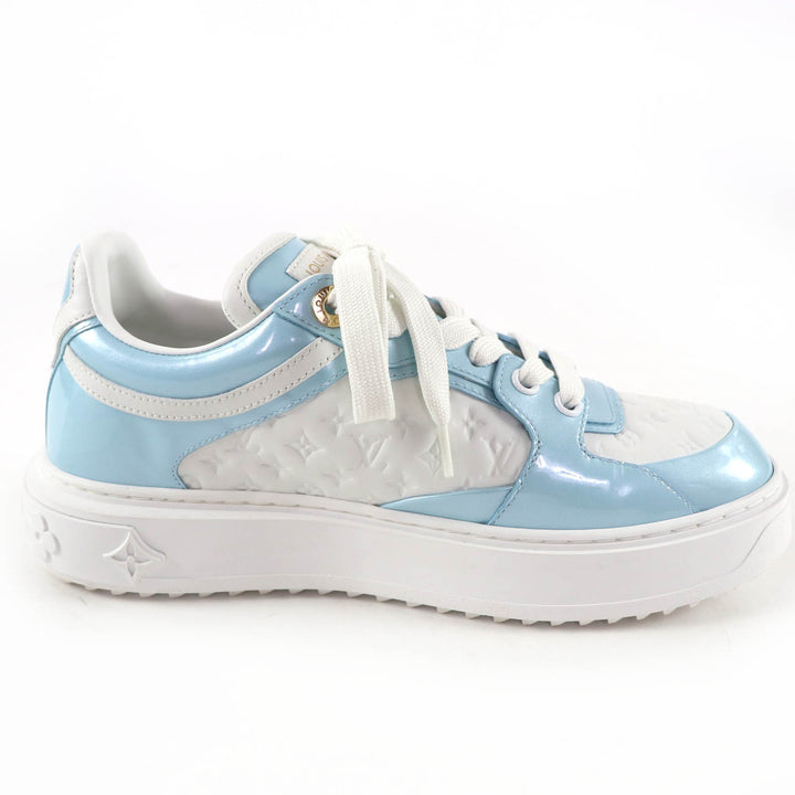 Great LOUIS VUITTON Low cut sneakers timeout line Monogram Light blue Women 37