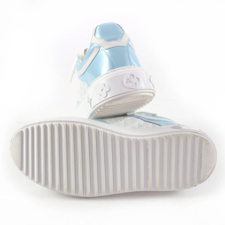 Great LOUIS VUITTON Low cut sneakers timeout line Monogram Light blue Women 37