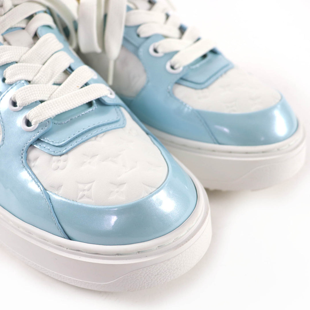 Great LOUIS VUITTON Low cut sneakers timeout line Monogram Light blue Women 37