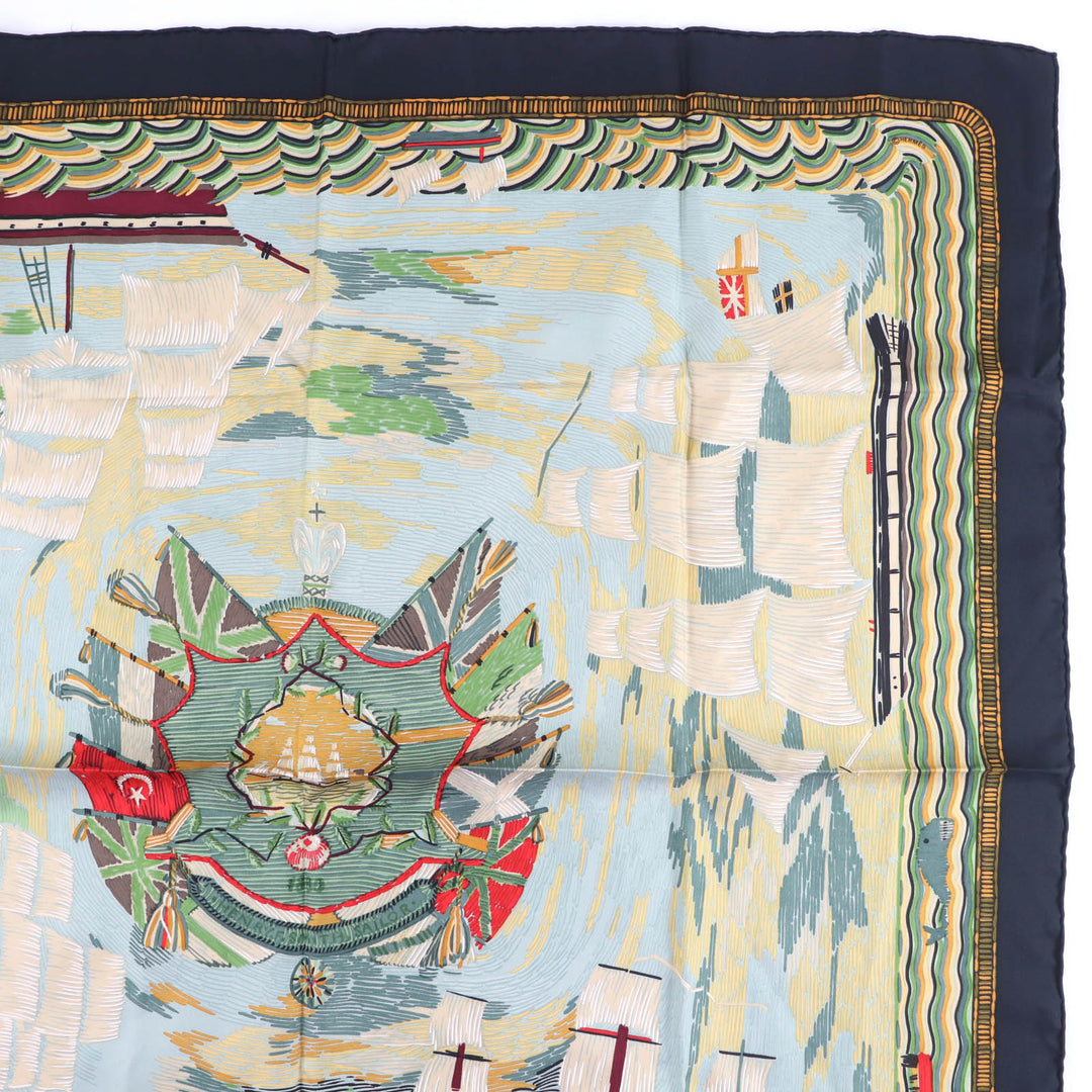 Pristine HERMES scarf HENRY F SMITH SAILOR B.HERMES Large multicolor silk Women