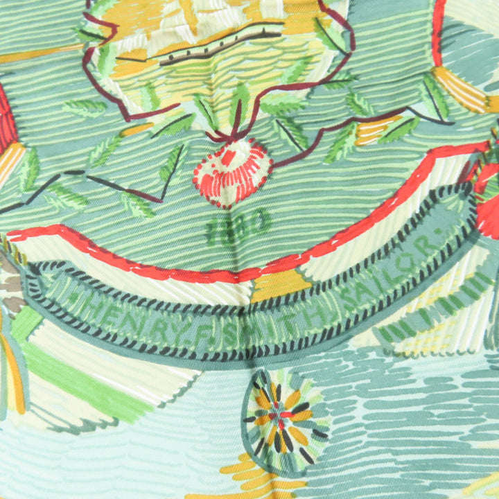 Pristine HERMES scarf HENRY F SMITH SAILOR B.HERMES Large multicolor silk Women
