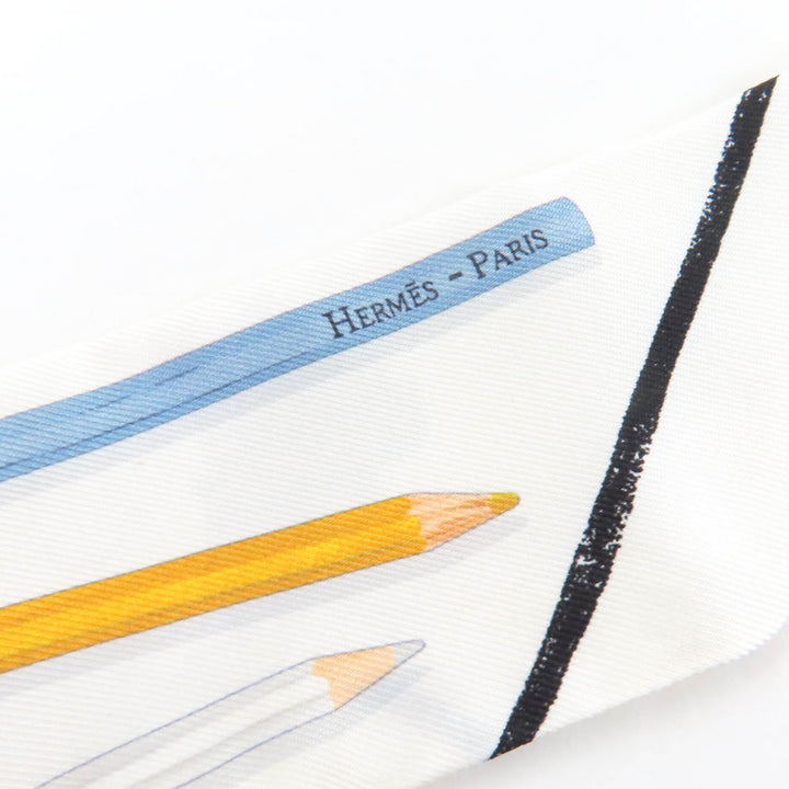 Pristine HERMES scarf A Vos Crayons Come on, get out your colored pencils silk