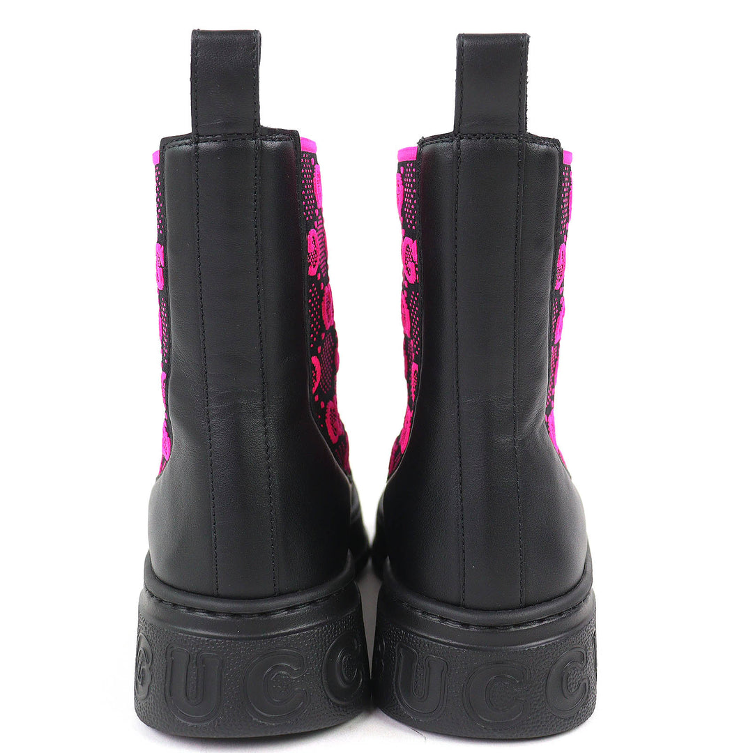 Great GUCCI short boots Logo GG Jersey Side Gore Ankle Boots black 35.5 718718