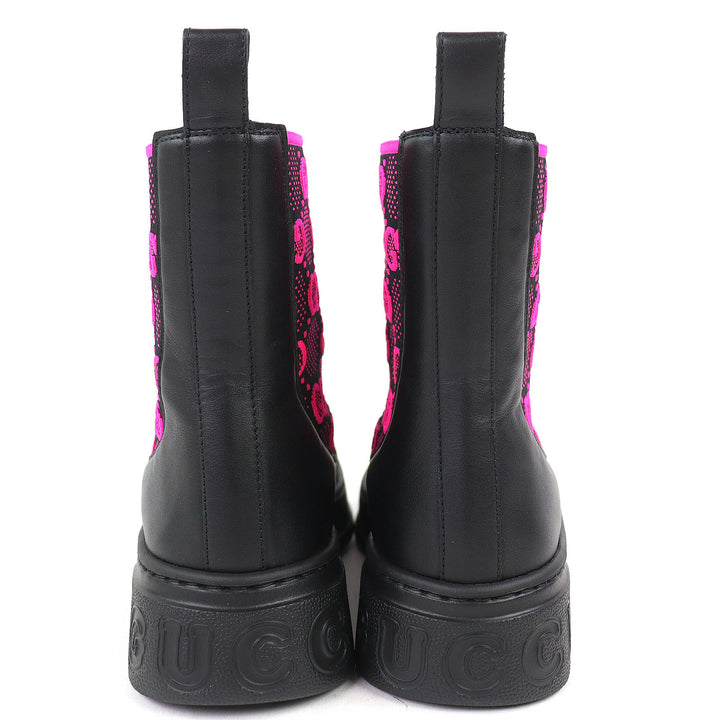 Great GUCCI short boots Logo GG Jersey Side Gore Ankle Boots black 35.5 718718