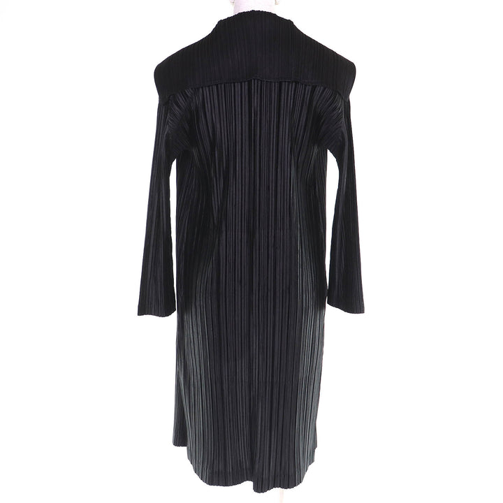 Excellent PLEATS PLEASE cardigan Sailor collar long black Women 2 PP53-JA222