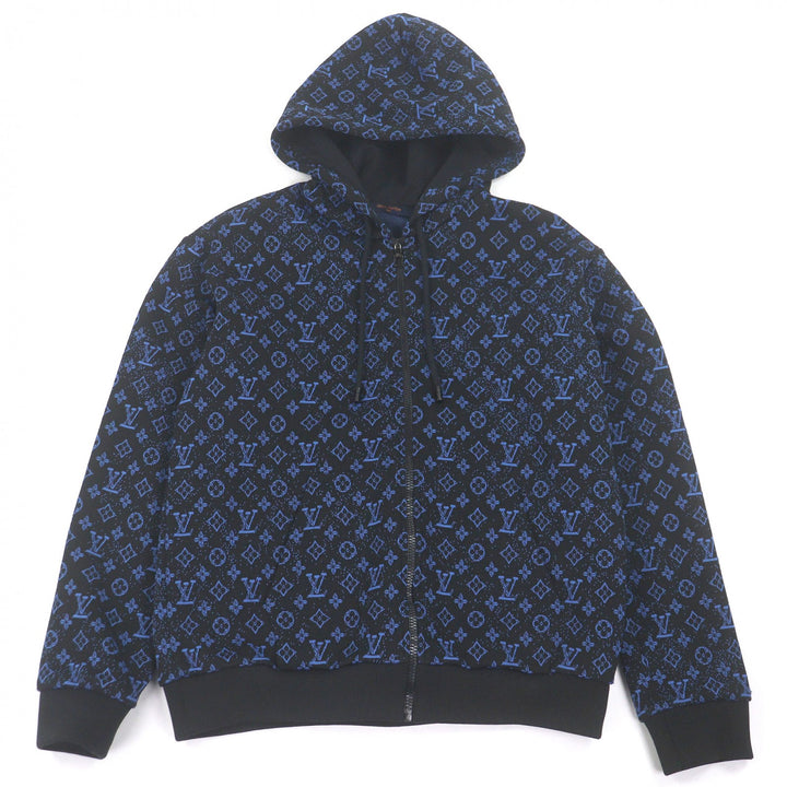 Great LOUIS VUITTON hoodie Monogram Zip-Through black polyester mens M