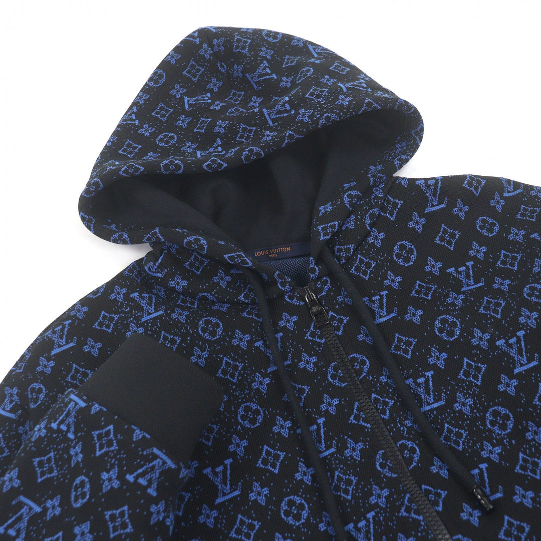 Great LOUIS VUITTON hoodie Monogram Zip-Through black polyester mens M