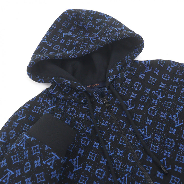 Great LOUIS VUITTON hoodie Monogram Zip-Through black polyester mens M