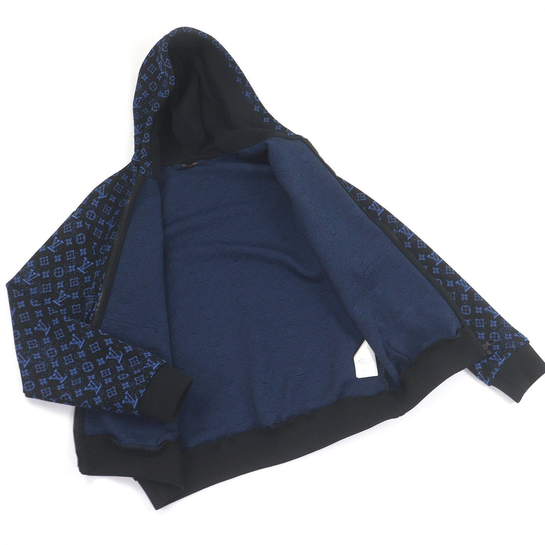 Great LOUIS VUITTON hoodie Monogram Zip-Through black polyester mens M