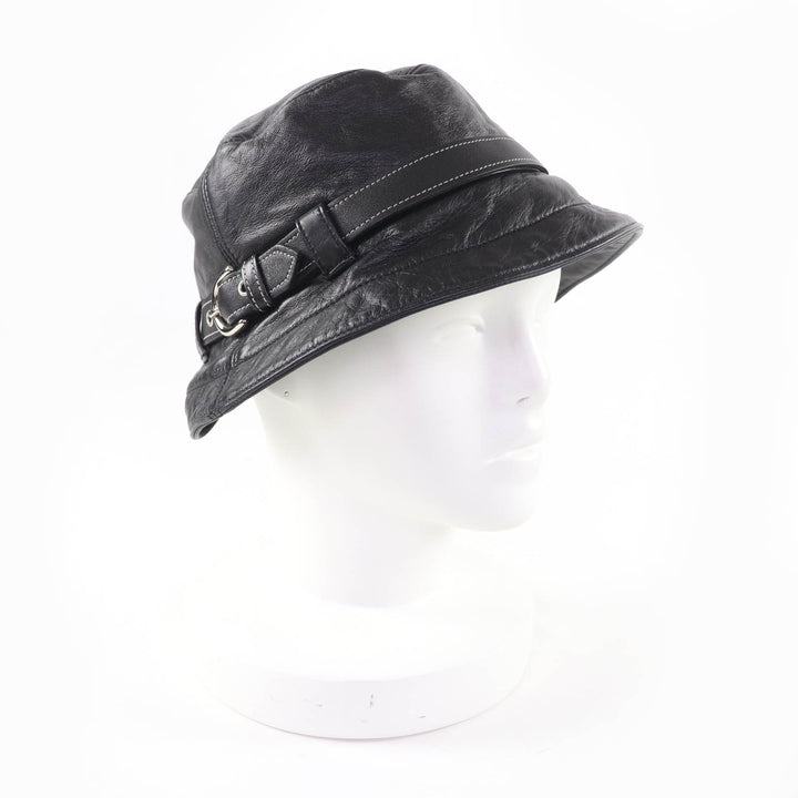 Great COACH hat black Sheep leather Women