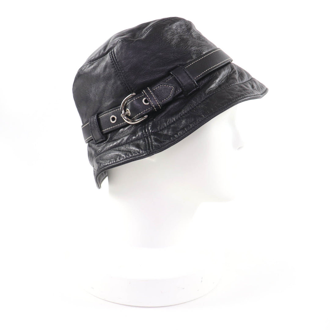 Great COACH hat black Sheep leather Women