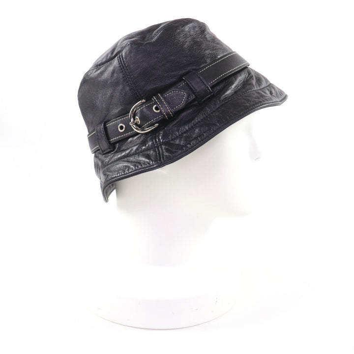 Great COACH hat black Sheep leather Women