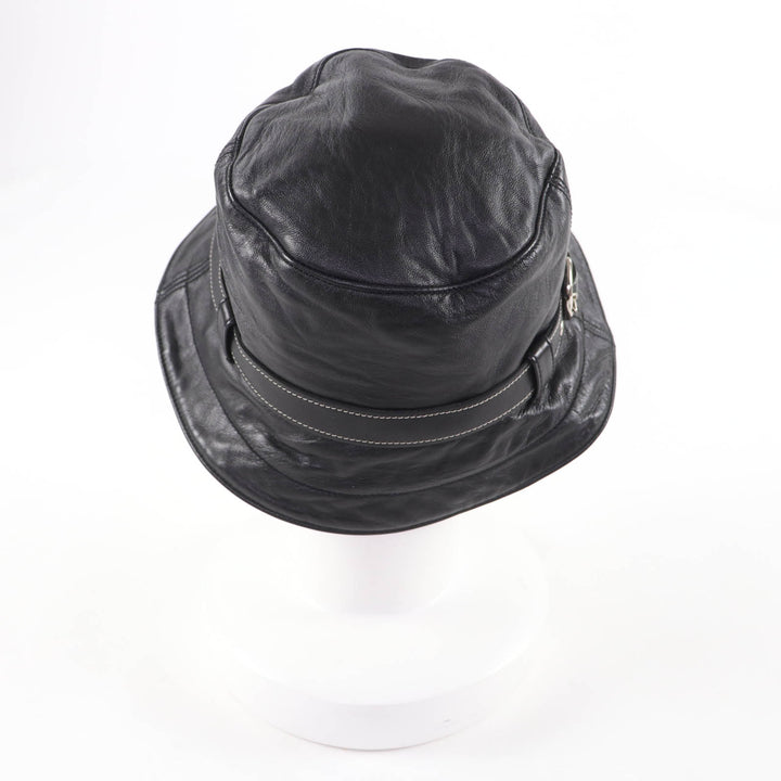 Great COACH hat black Sheep leather Women