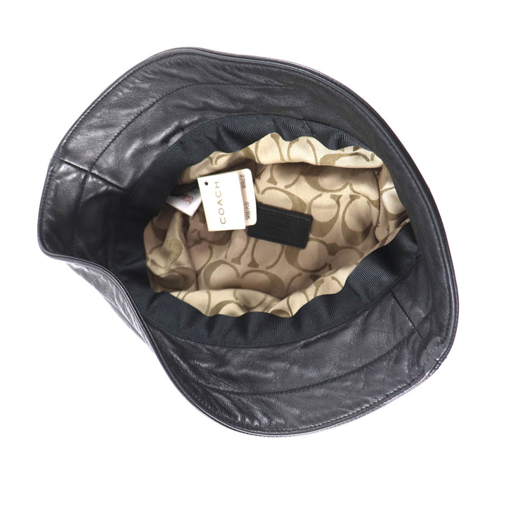 Great COACH hat black Sheep leather Women