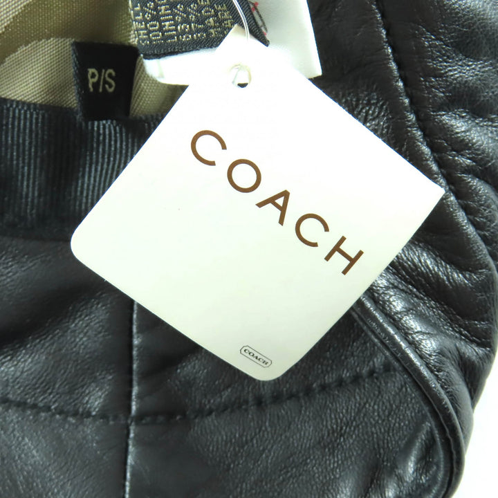 Great COACH hat black Sheep leather Women
