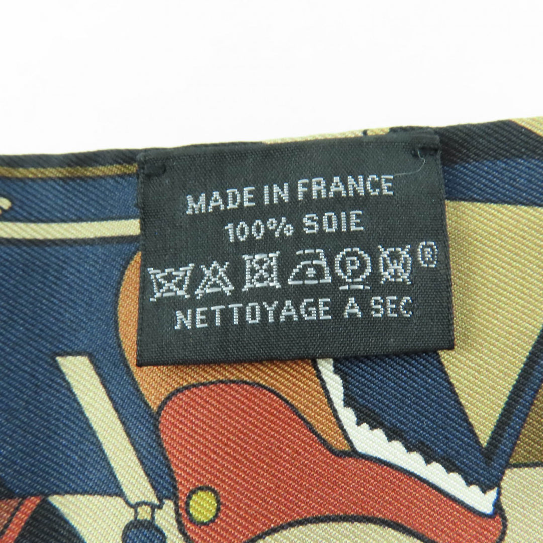 Excellent HERMES scarf PONY PIT STOP multicolor silk Women