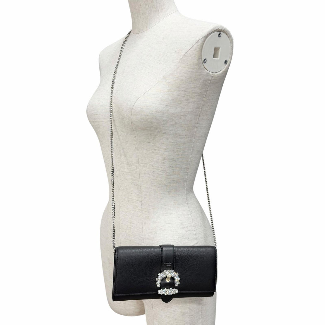 Excellent JIMMY CHOO Purse black leather Women