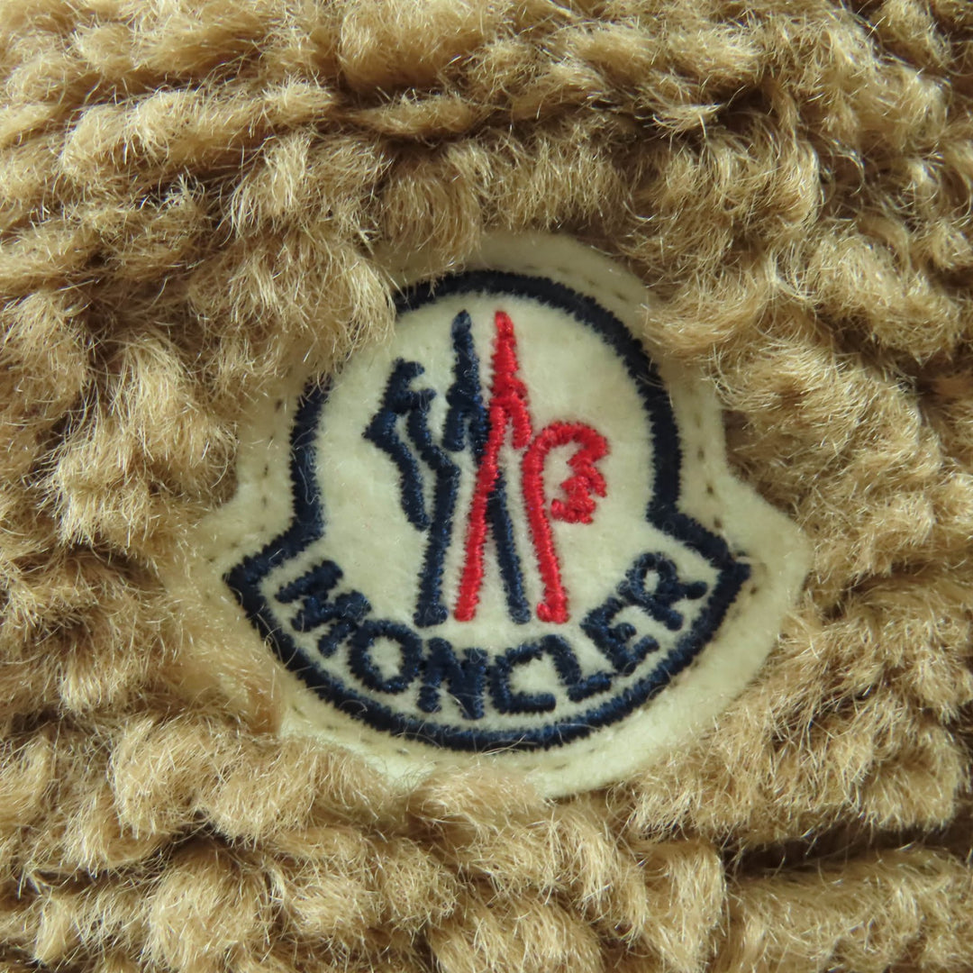 Great MONCLER hat BERRETTO Logo Patch Boa Bucket Hat/Athletic Hat Brown Women M