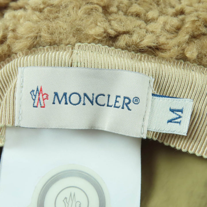Great MONCLER hat BERRETTO Logo Patch Boa Bucket Hat/Athletic Hat Brown Women M