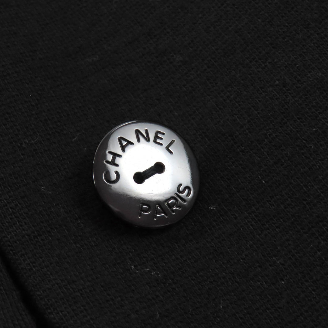 Great CHANEL coat COCO Mark button black wool Women 38 07A P31269V21533