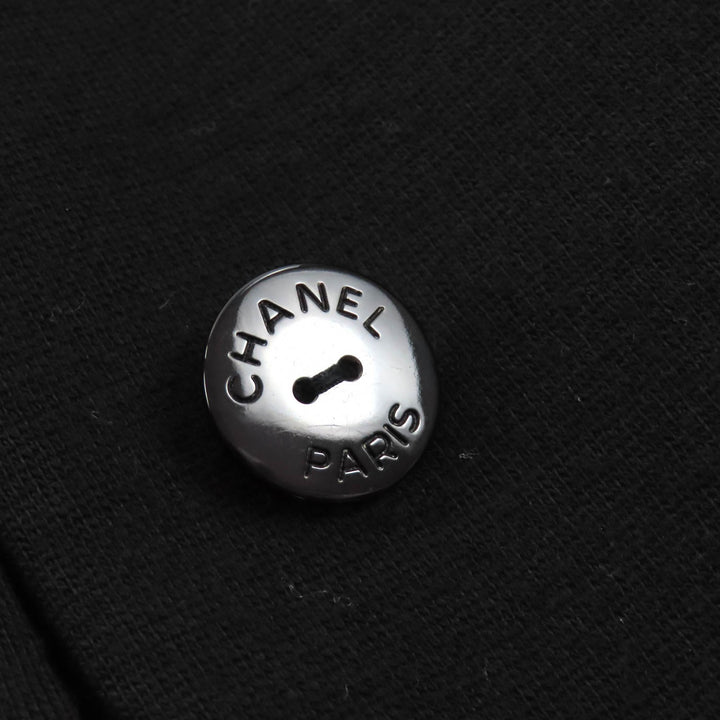Great CHANEL coat COCO Mark button black wool Women 38 07A P31269V21533