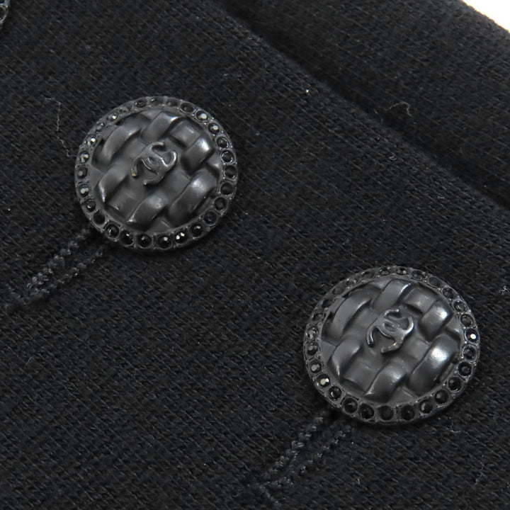 Great CHANEL coat COCO Mark button black wool Women 38 07A P31269V21533