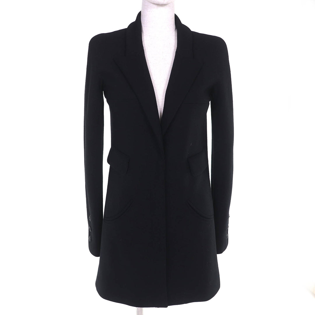 Great CHANEL coat COCO Mark button black wool Women 38 07A P31269V21533