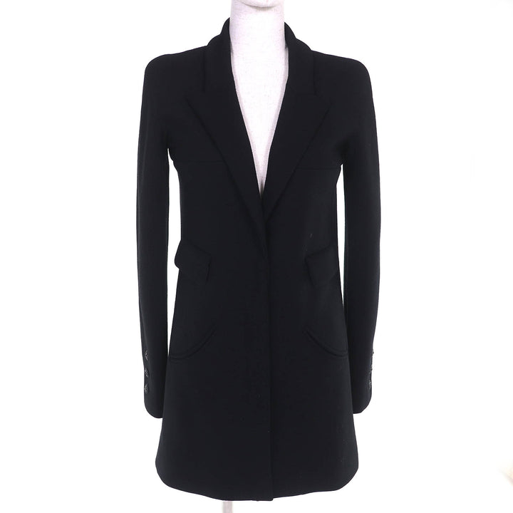 Great CHANEL coat COCO Mark button black wool Women 38 07A P31269V21533