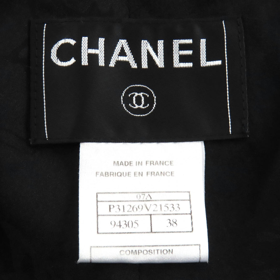 Great CHANEL coat COCO Mark button black wool Women 38 07A P31269V21533