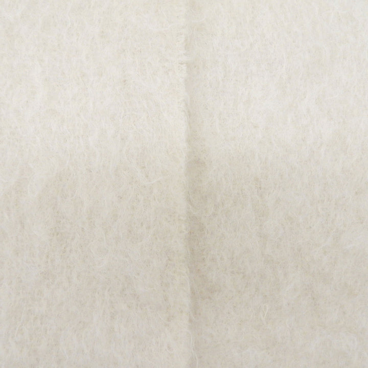 Excellent LOEWE Scarf Anagram leather patch with fringe white mohair Women